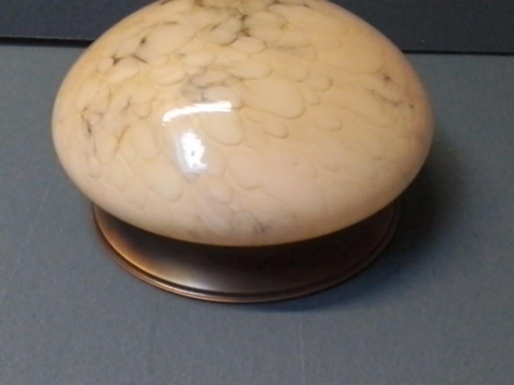Vintage Plafondlamp met Marmerlook Glas, Antiek en Kunst, Ophalen of Verzenden