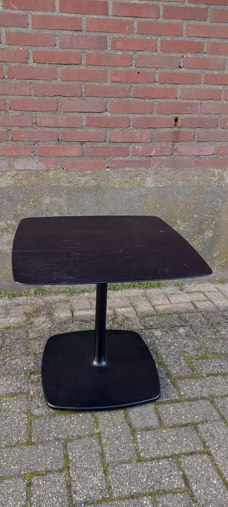tafel stylus 5400 pedrali blad zwart hout 60x60 bijzettafel, Gebruikt, Metaal of Aluminium, Vierkant, 55 tot 75 cm