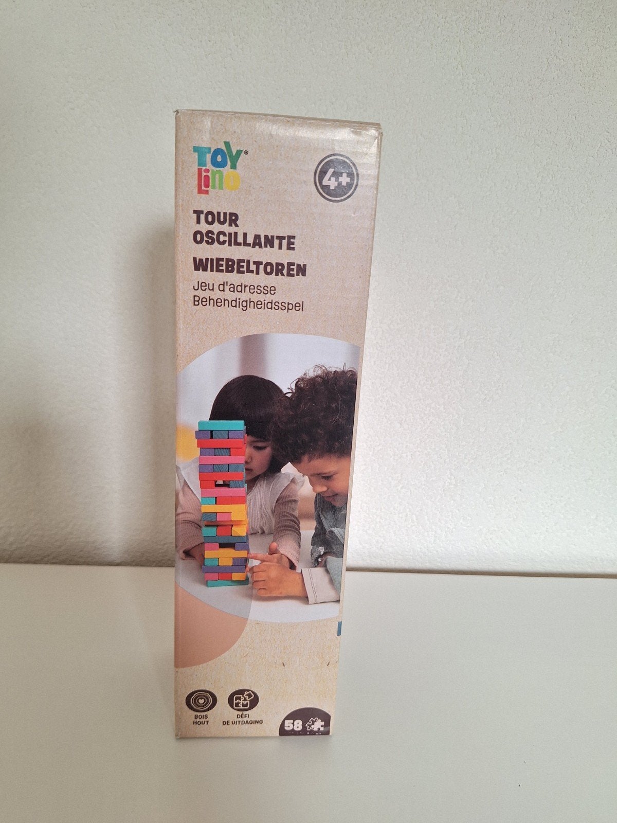 Splinter nieuwe houten wibbeltoren met gekleurde blokjes, mo, Kinderen en Baby's, Speelgoed | Houten speelgoed, Ophalen of Verzenden