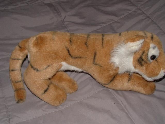 BIJENKORF TIJGER WELP PLUCHE BEIGE MET ZWARTE STREPE, Ophalen of Verzenden, Nieuw, Overige typen