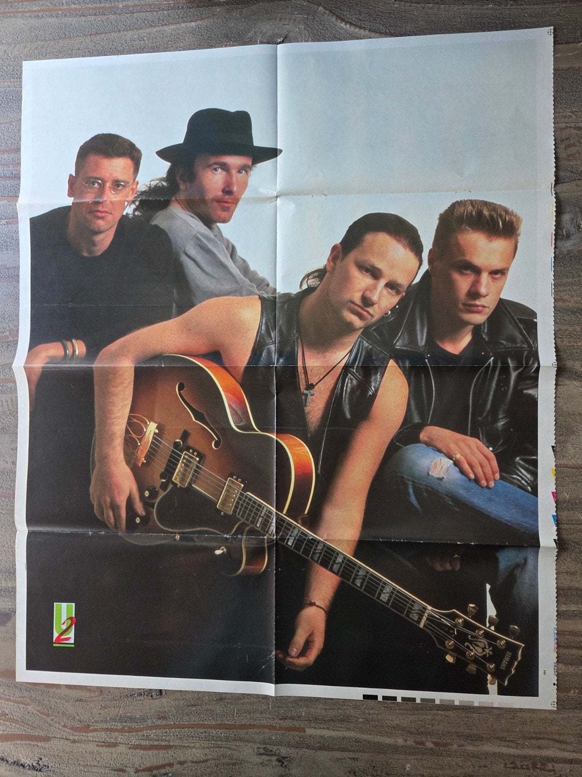Vintage U2 Poster, Rechthoekig Staand, Ophalen of Verzenden, Zo goed als nieuw, A1 t/m A3
