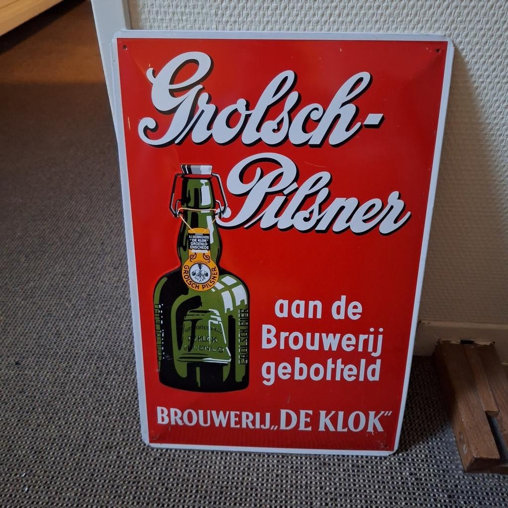 Grolsch bord, Ophalen of Verzenden, Gebruikt, Reclamebord, Plaat of Schild, Grolsch