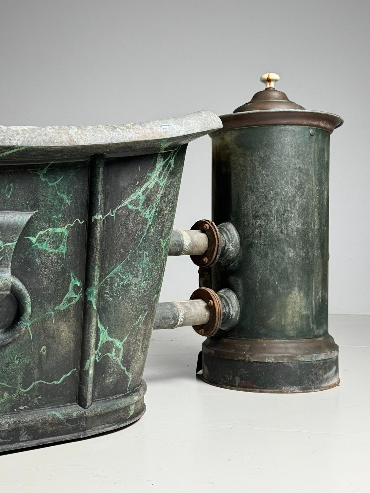 Faux Marbre Badkuip ca. 1900 antiek, Antiek en Kunst, Ophalen