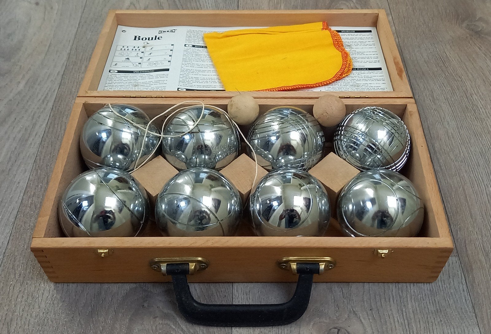 Jeu de boules set in houten kist, Sport en Fitness, Ophalen