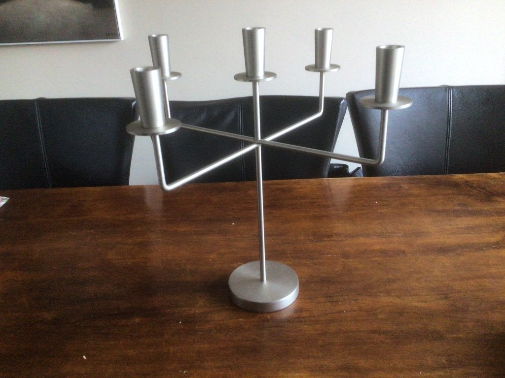 Kaarsen Kandelaar RVS Bauhaus 5 armige . Nieuw, Antiek en Kunst, Antiek | Kandelaars, Ophalen of Verzenden, Overige materialen