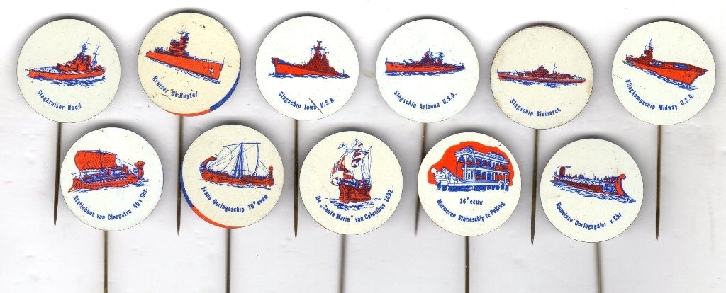 11 speldjes OORLOGSSCHIP MARINE SLAGSCHIP ZEILSCHIP (A2), Ophalen of Verzenden, Gebruikt, Overige onderwerpen