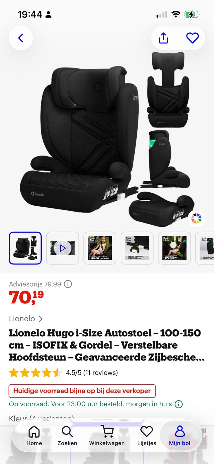 Lionelo autostoel 100-150cm 35,-, Ophalen of Verzenden, Nieuw, Overige merken, Autogordel
