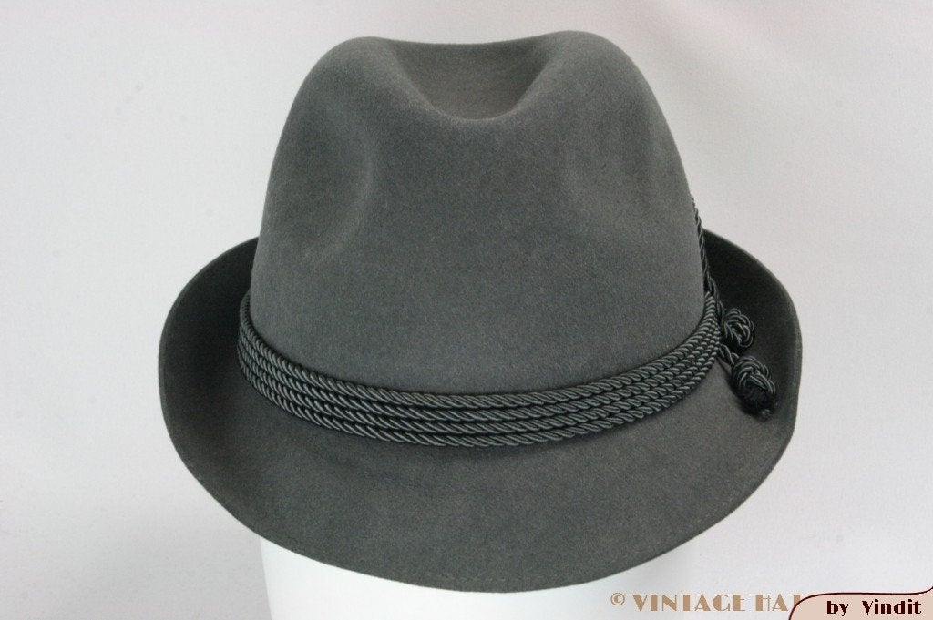 Vintage Gleufhoed Jachthoed Canda grijs 55 = S tot XS, Kleding | Heren, Hoed, Ophalen of Verzenden, 57 cm (M, 7⅛ inch) of minder