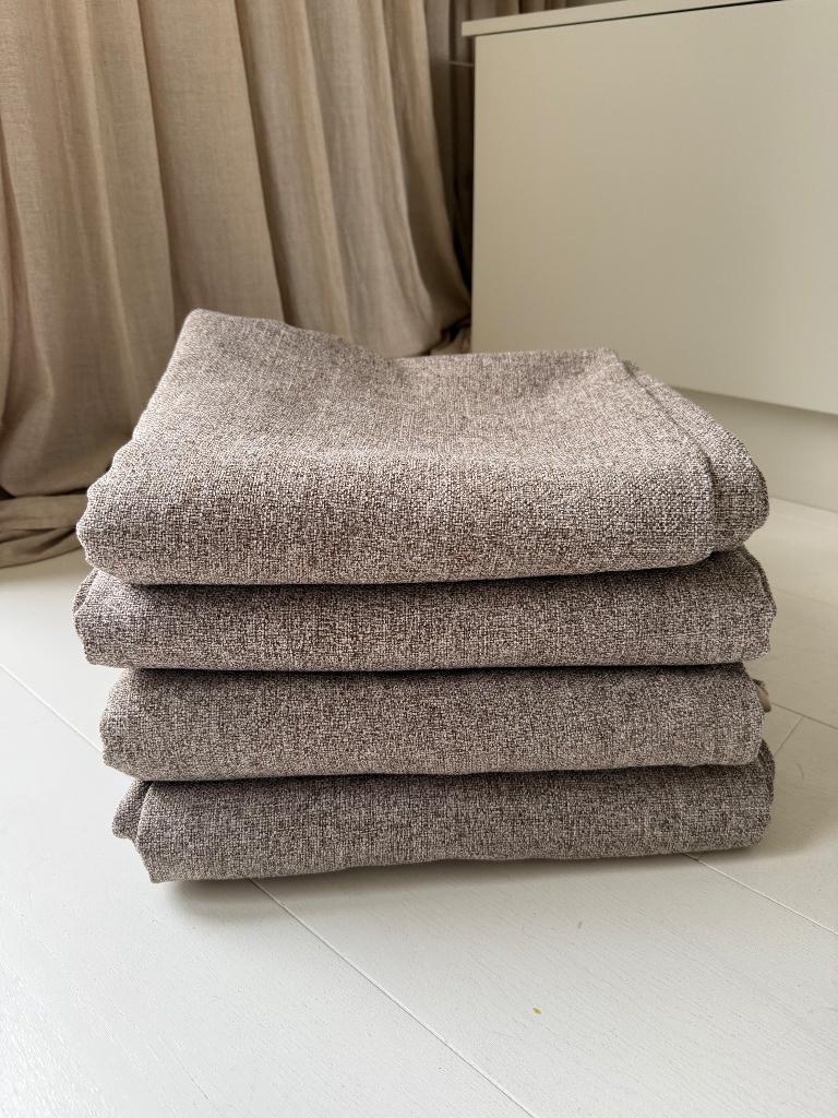 Gordijnen Karwei Beige/grijs 4 stuks, Ophalen, 200 cm of meer, Grijs, 150 tot 200 cm