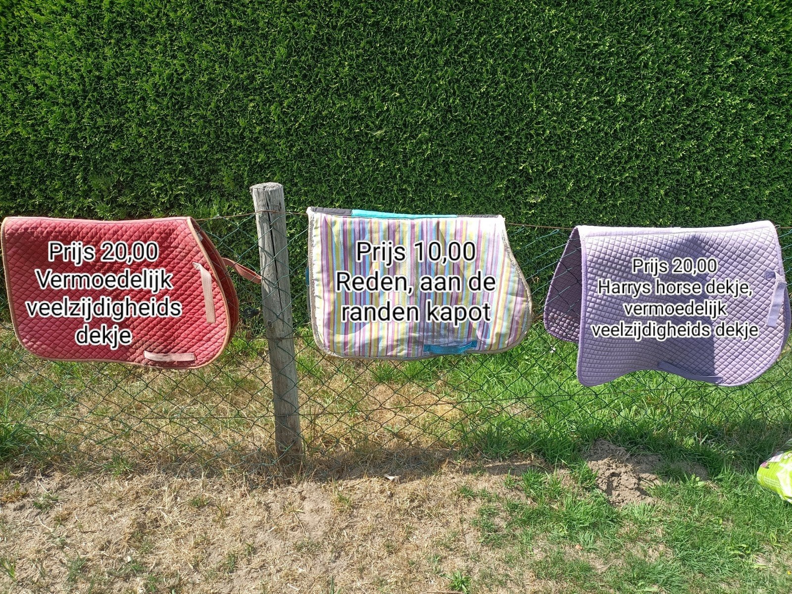 3 zadeldekjes, 3 paardensingels en een mentuig., Dieren en Toebehoren, Full (L), Ophalen of Verzenden, Harry's Horse, Veelzijdigheidsdekje