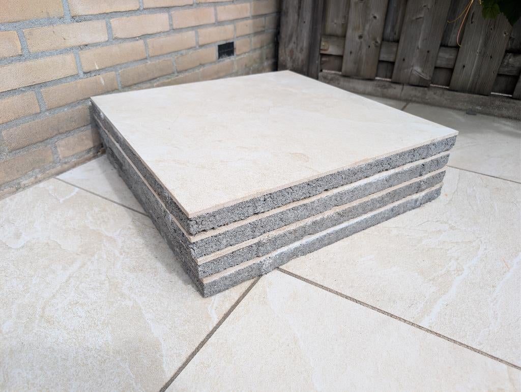 4 Keramische tegels 60x60x4 Aura Sand M966-1, Tuin en Terras, Tegels en Klinkers, Ophalen, Keramiek, Zo goed als nieuw, Minder dan 5 m²