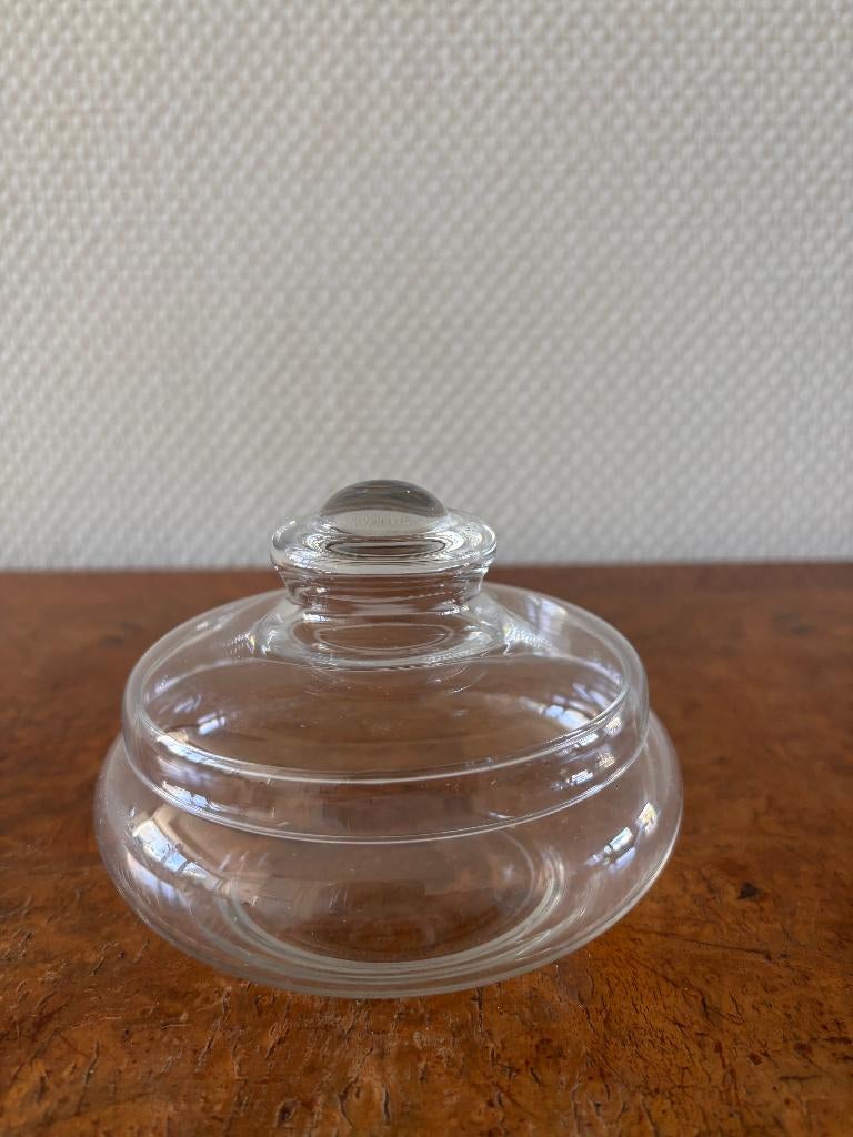 Vintage glazen bonbonschaal met deksel Leerdam Jacques Boon., Antiek en Kunst, Ophalen of Verzenden