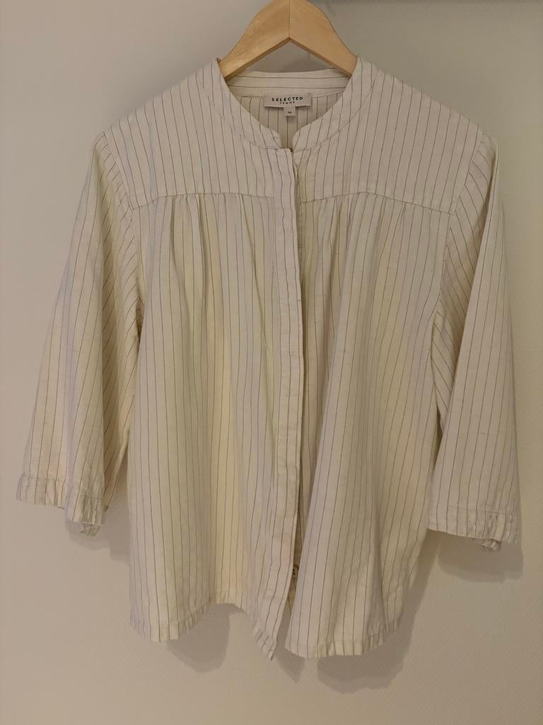 Gestreepte linnenmix blouse Selected Femme - Maat 40, Kleding | Dames, Ophalen of Verzenden, Zo goed als nieuw, Maat 38/40 (M)