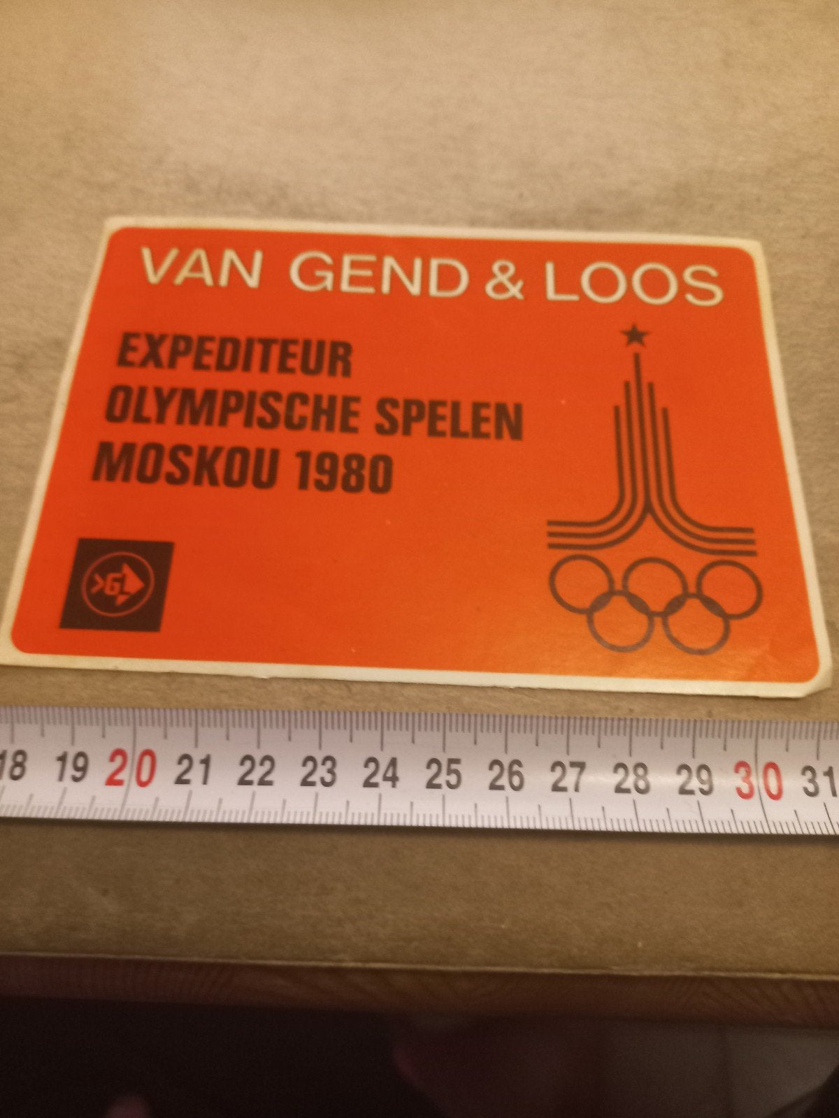 Van Gend & Loos Olympische Spelen Moskou 1980 sticker, Verzamelen, Ophalen of Verzenden, Gebruikt