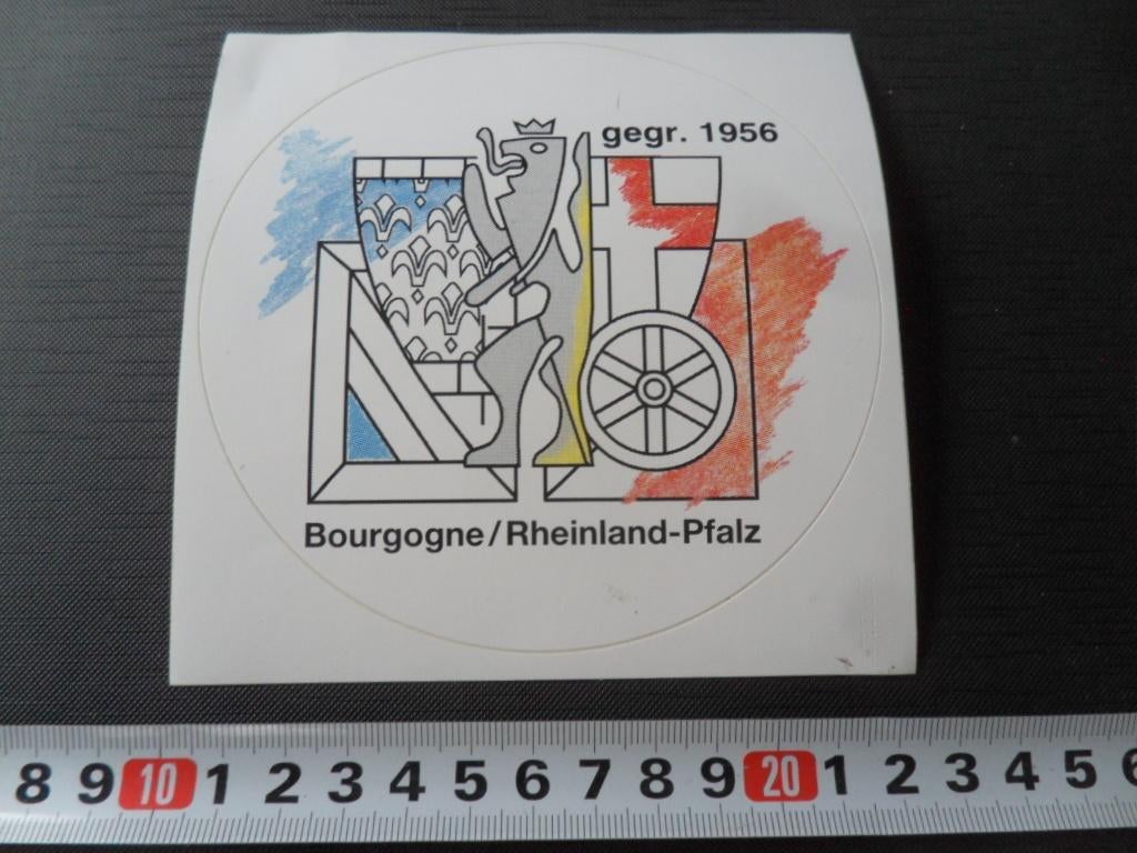 sticker Duitsland Bourgogne / Rheinland-Pfalz  1956 Groot, Ophalen, Zo goed als nieuw