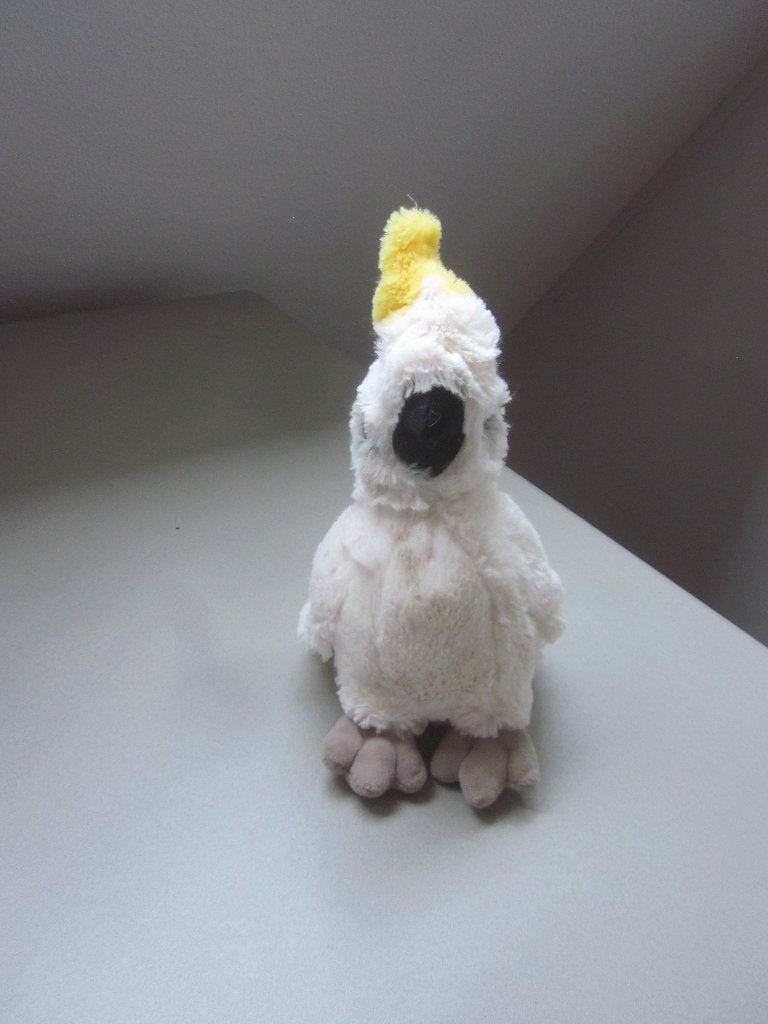PIA International Soft Toys wit zacht pluche vogel kaketoe, Overige merken, Overige karakters, Ophalen of Verzenden, Zo goed als nieuw