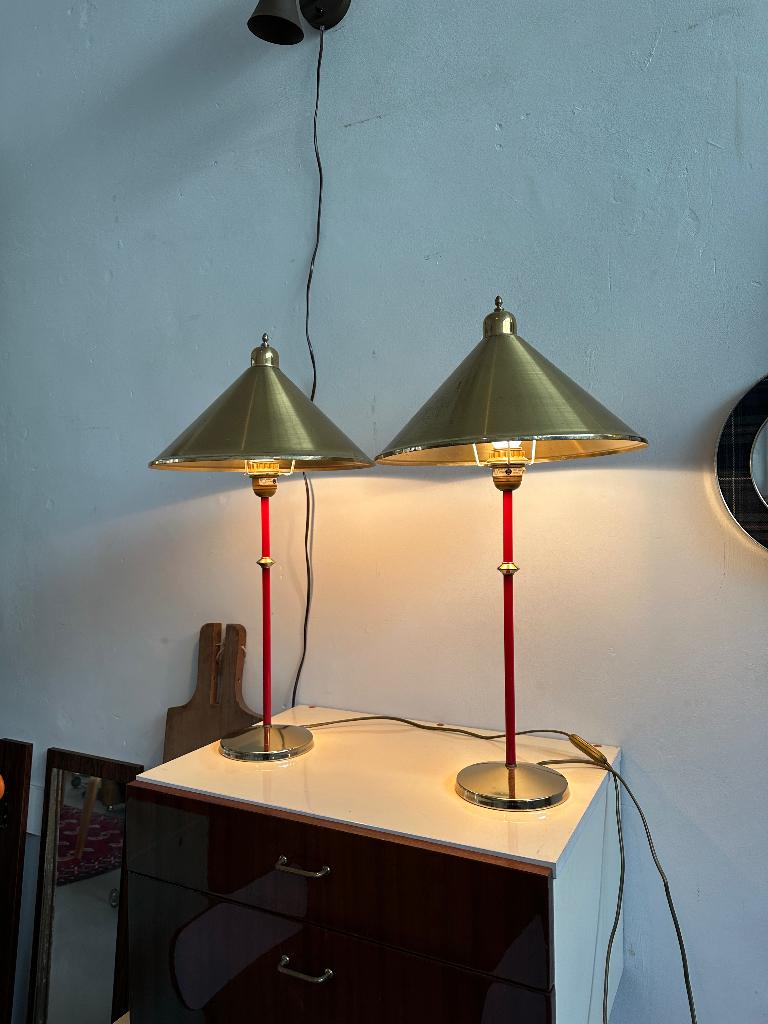Vintage design tafellampen, messing schemerlamp, Ophalen