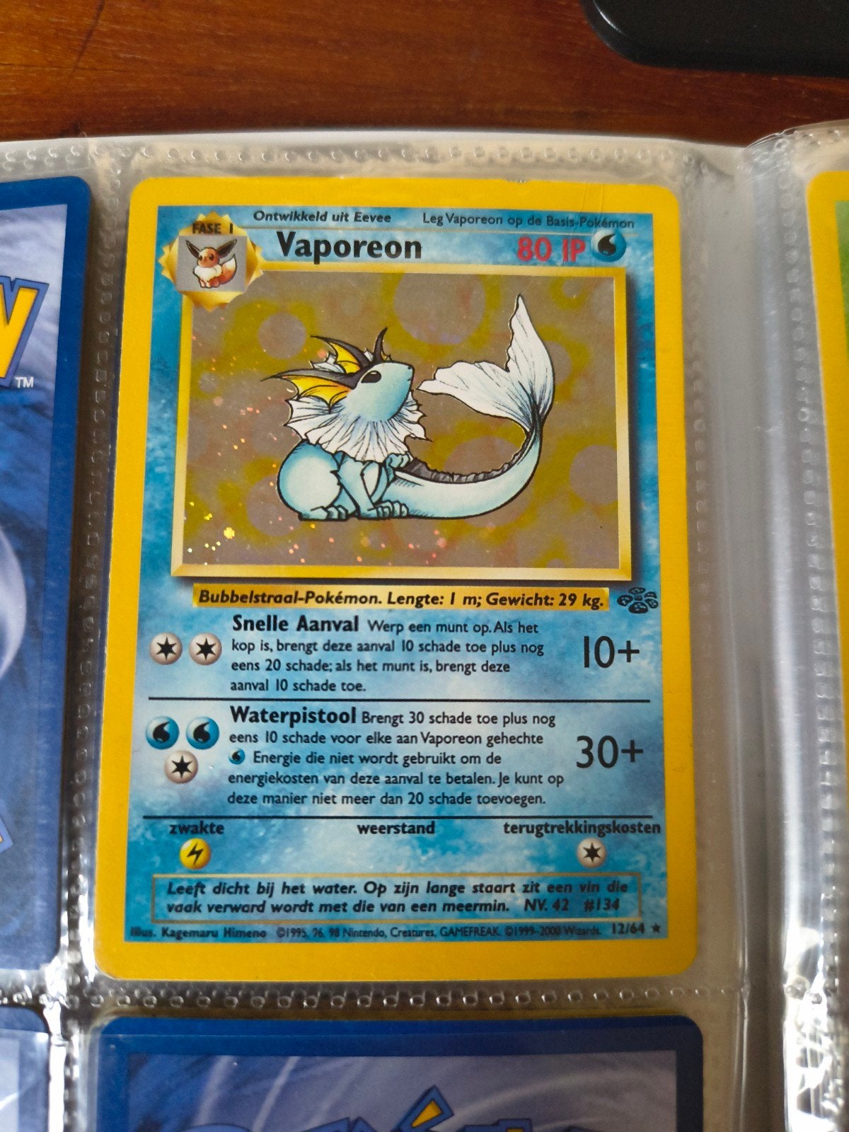 Pokémon kaarten NL Jungle holo first edition (13), Ophalen of Verzenden, Zo goed als nieuw, Meerdere kaarten, Foil