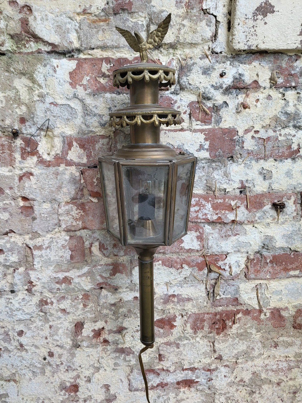 Mooie messing koetslamp / adelaar, Ophalen of Verzenden