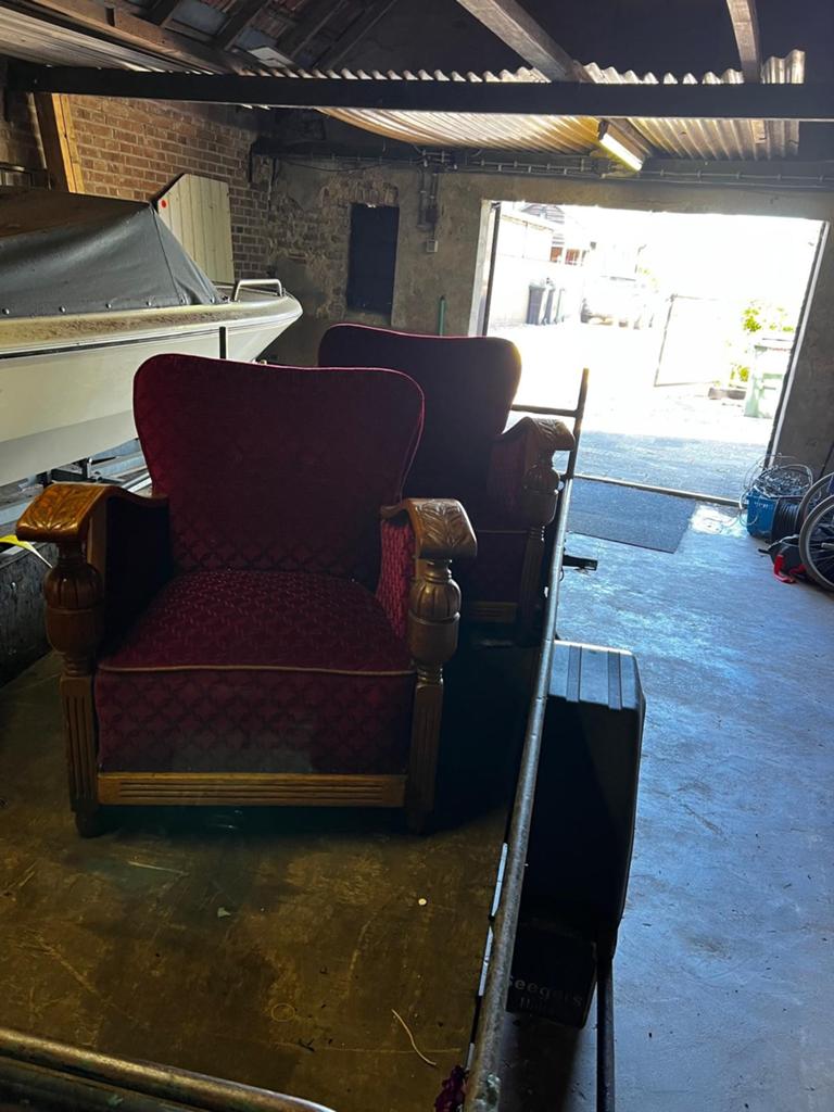 2 stoelen, Ophalen, Gebruikt, Rood, Vijf, Zes of meer stoelen