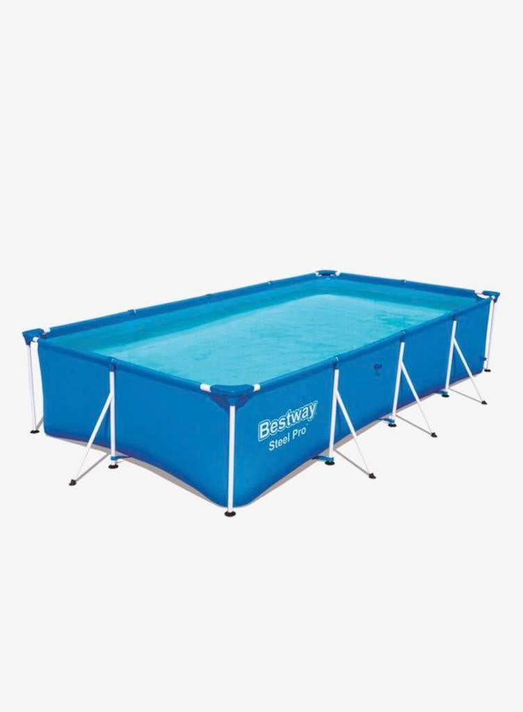 Rechthoekig zwembad 400x211x81cm van Intex+pomp en trapje, Ophalen, Gebruikt, 200 tot 300 cm, 80 tot 120 cm