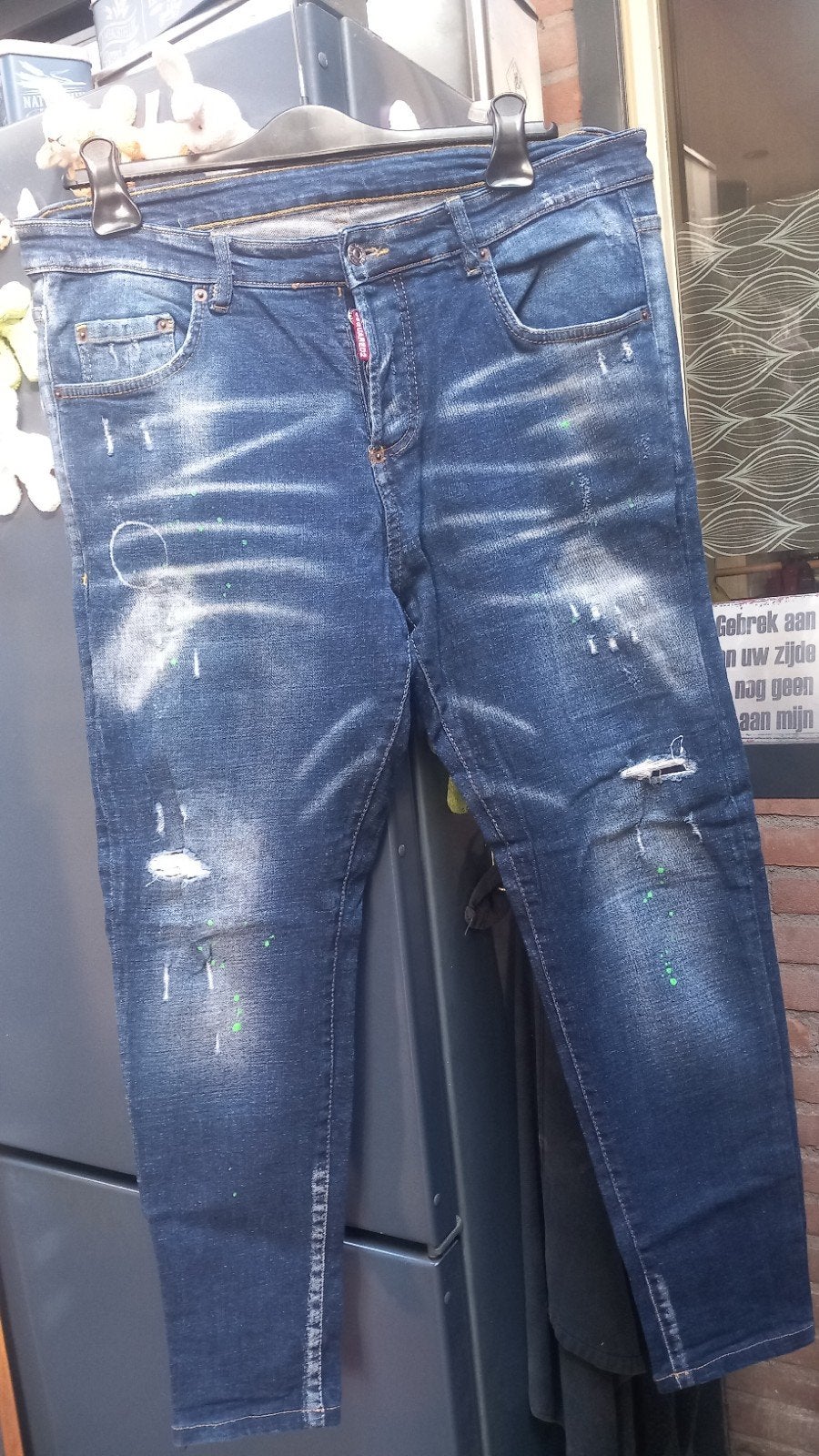 Heren Ripped Jeans spijker broek maat 54, Kleding | Heren, Ophalen of Verzenden, Zo goed als nieuw, Blauw, W36 - W38 (confectie 52/54)