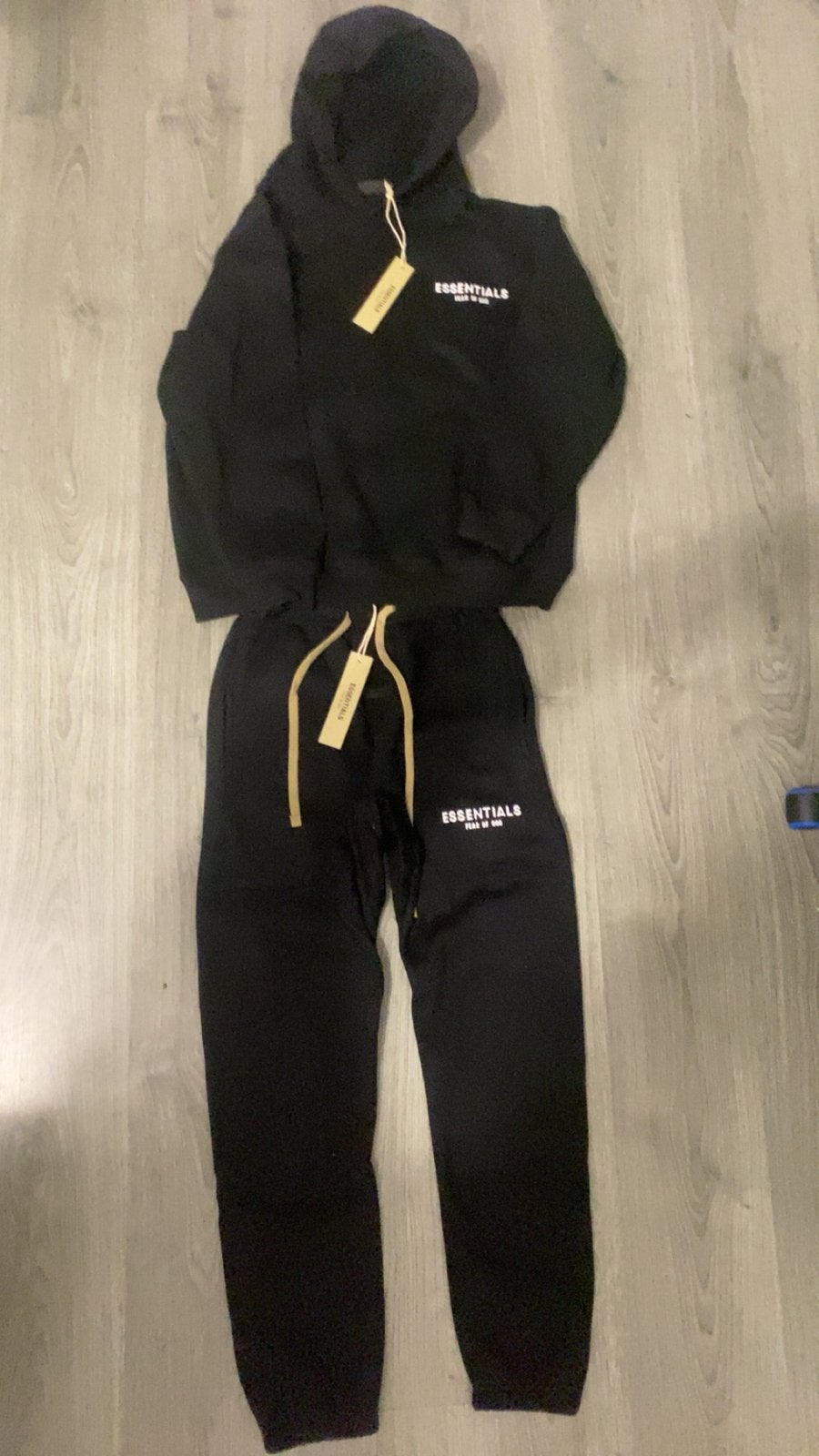 SET Essentials Fear of God Hoodie en Joggingbroek Set Zwart, Kleding | Heren, Ophalen of Verzenden, Nieuw