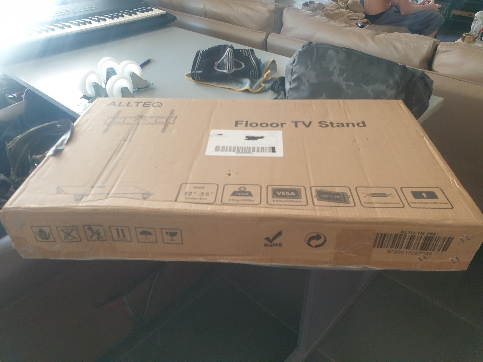 ALLTEQ Verrijdbare TV Vloerstandaard (32" - 55"), Ophalen of Verzenden, Zo goed als nieuw
