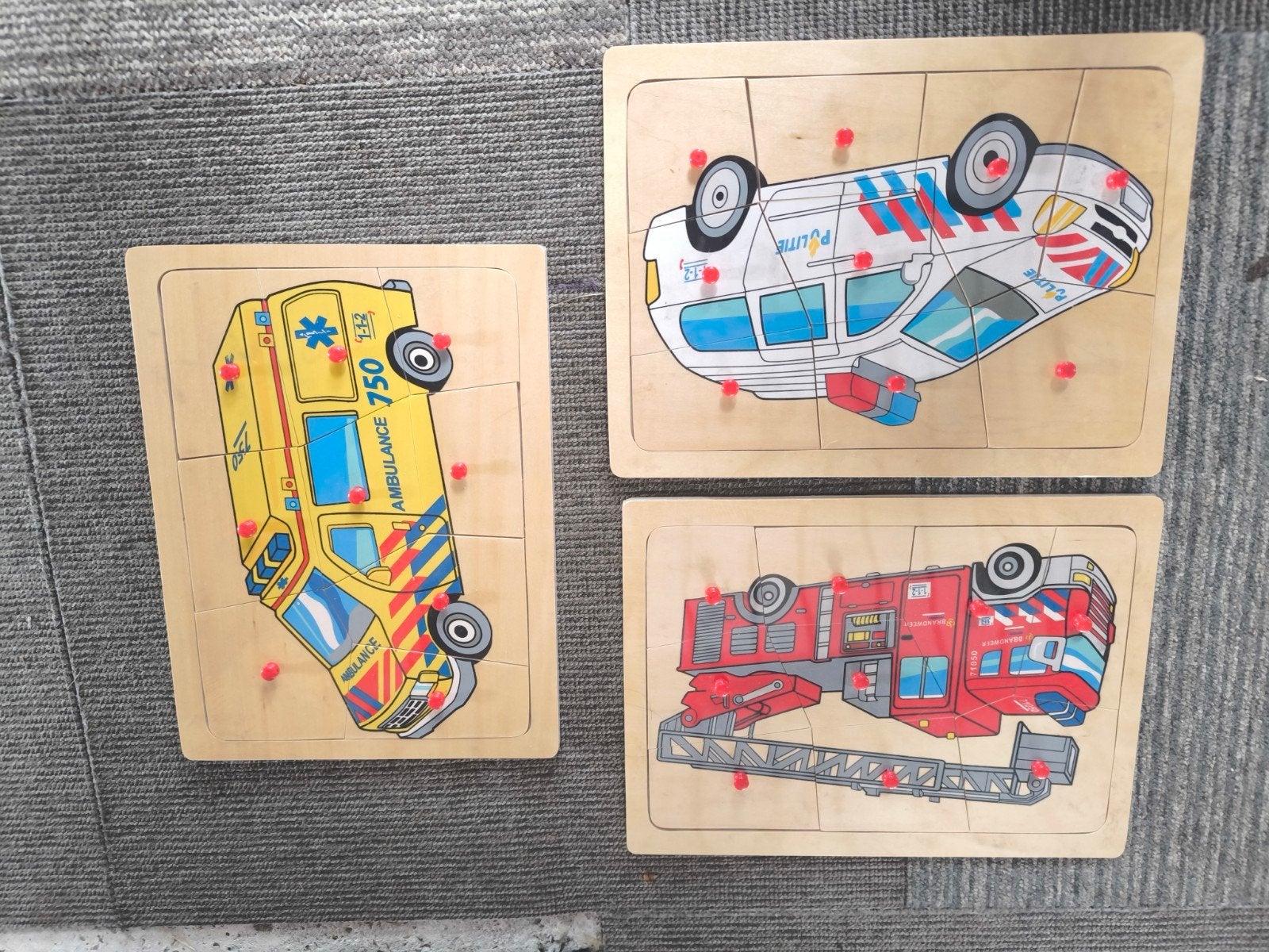 3 Houten puzzels NIEUW (politie, ambulance, brandweer), Ophalen, Nieuw, Overige typen