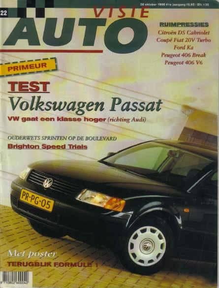 Autovisie 22 1996 : Fiat Coupe 2.0 20V Turbo - VW Passat 1.6, Ophalen of Verzenden, Gelezen, Algemeen
