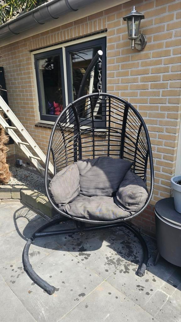 hangstoel met standaard en kussen, Ophalen, Gebruikt, Wicker