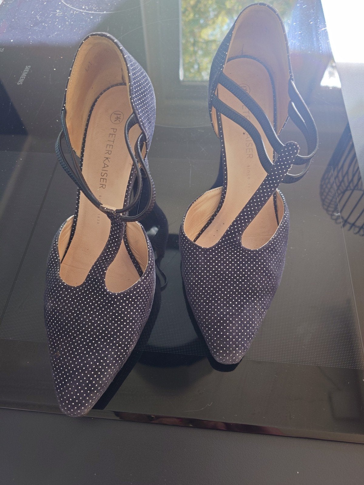 Peter Kaiser pumps met stippenpatroon, Peter Kaiser, Pumps, Blauw, Ophalen of Verzenden