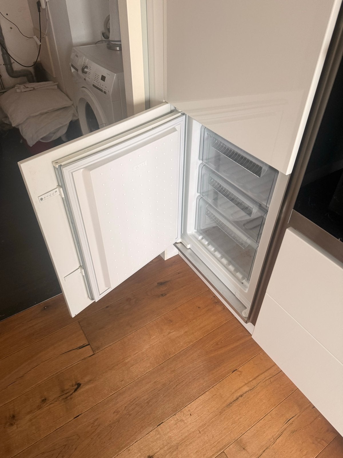 Moderne keuken met eiland en inbouwapparatuur, Gebruikt, Wit, Overige typen, Ophalen of Verzenden