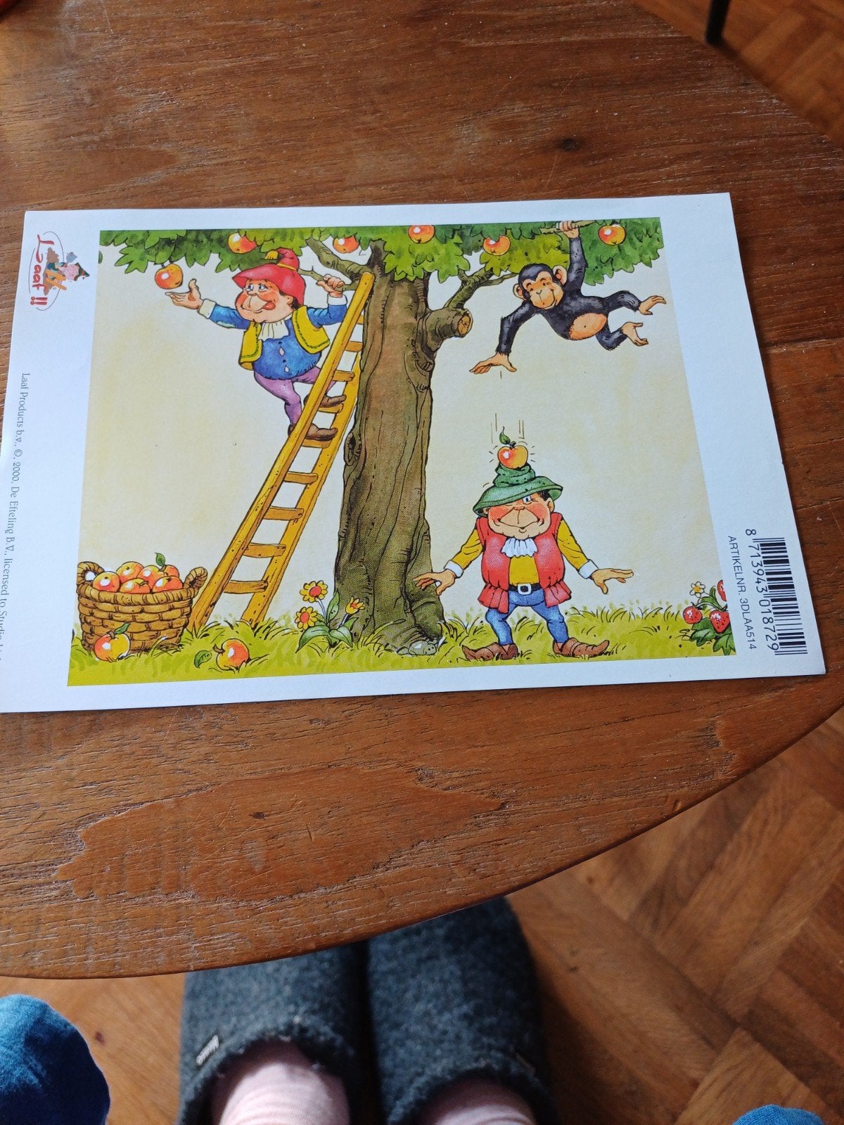 plaat met afbeelding appels plukken de Efteling Laaf, Verzamelen, Ophalen of Verzenden, Zo goed als nieuw, Overige typen
