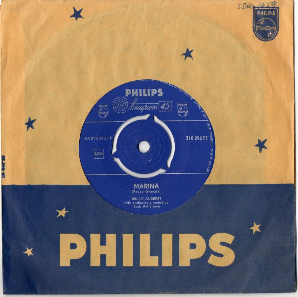 Willy Alberti – Marina, Cd's en Dvd's, Vinyl | Nederlandstalig, Ophalen of Verzenden, Zo goed als nieuw, 7 inch, Levenslied of Smartlap