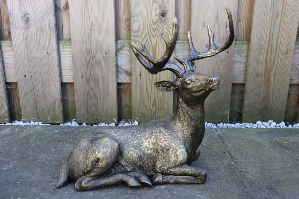 Hert beeld goud 37 cm | Tuinbeeld & woondecoratie, Tuin en Terras, Dierenbeeld, Kunststof, -, -