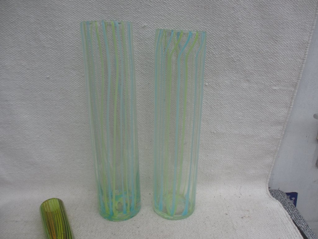 Drie Murano glas vazen / cilinder vorm, Ophalen of Verzenden