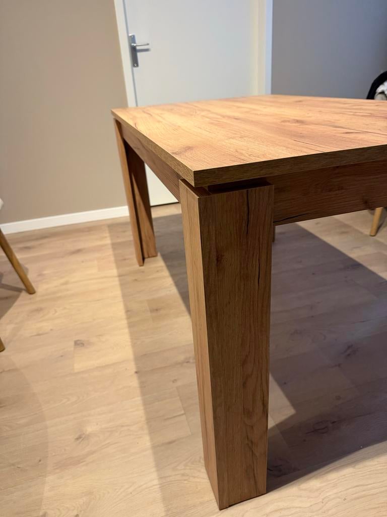 Prachtige eettafel 140x80 – eiken look –zo goed als nieuw!, Ophalen, Zo goed als nieuw, Rechthoekig