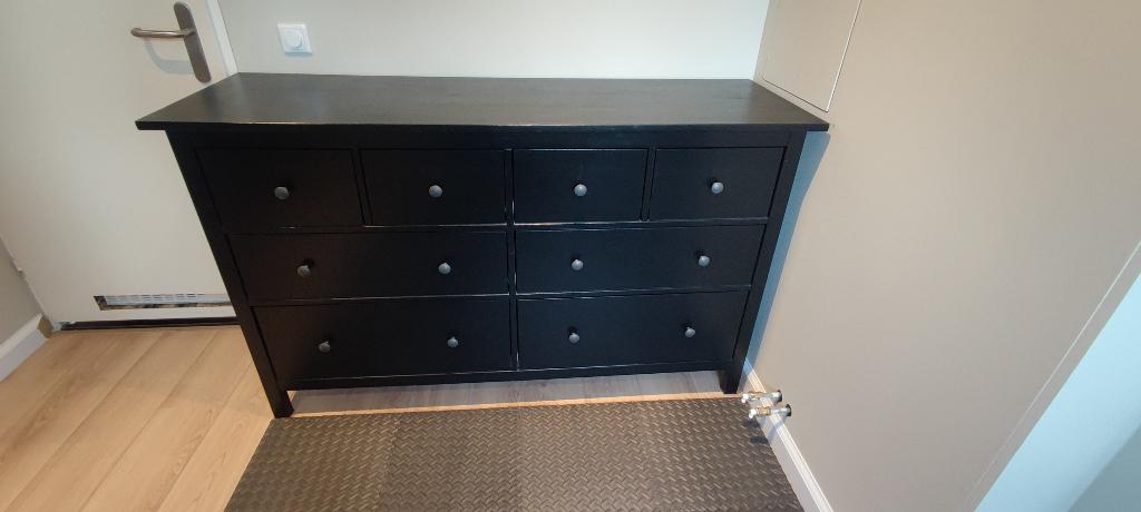 IKEA HEMNES ladekast 8 laden zwart gelakt, Huis en Inrichting, Kasten | Ladekasten, Ophalen, Gebruikt, 5 laden of meer, 150 tot 200 cm
