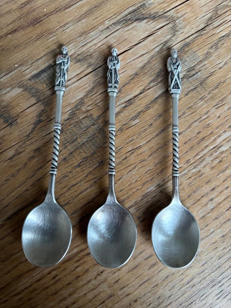 Apostellepeltjes theelepels apostel 3 x, Antiek en Kunst, Ophalen of Verzenden, Zilver