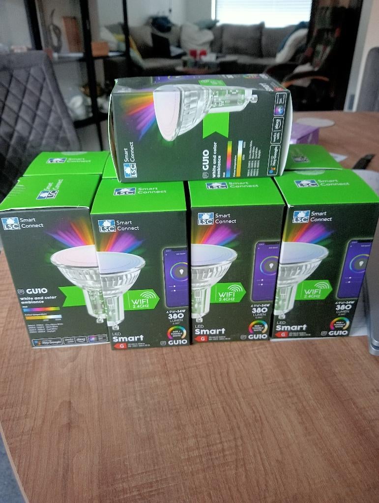 5 stuks LSC Smart Connect GU10 LED Lampen, Ophalen of Verzenden, Nieuw, Glas, Led