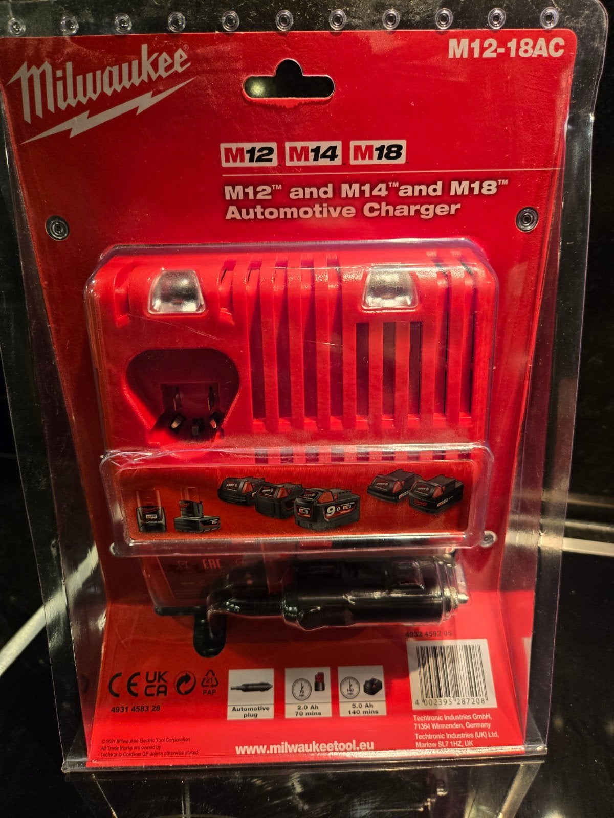 Milwaukee M12-18AC Auto Oplader voor M12, M14, M18 accu's, Ophalen of Verzenden