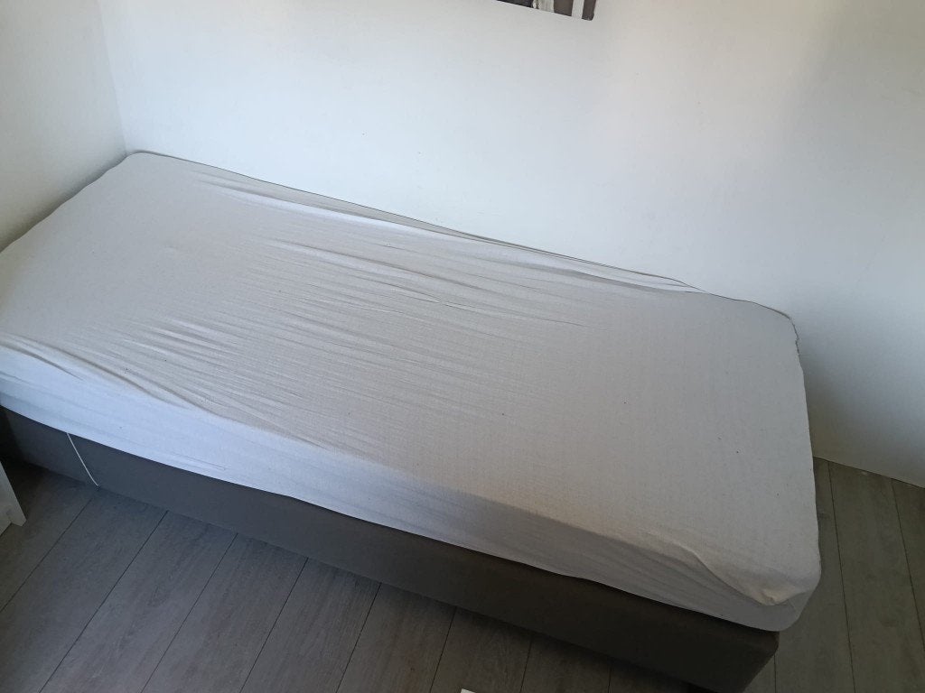 eenpersoonsbed boxpring, Ophalen, Gebruikt, 90 cm, Eenpersoons