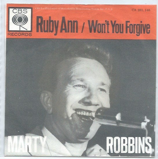 Marty Robbins- Ruby Ann, 7 inch, Ophalen of Verzenden, Zo goed als nieuw, Fotohoes