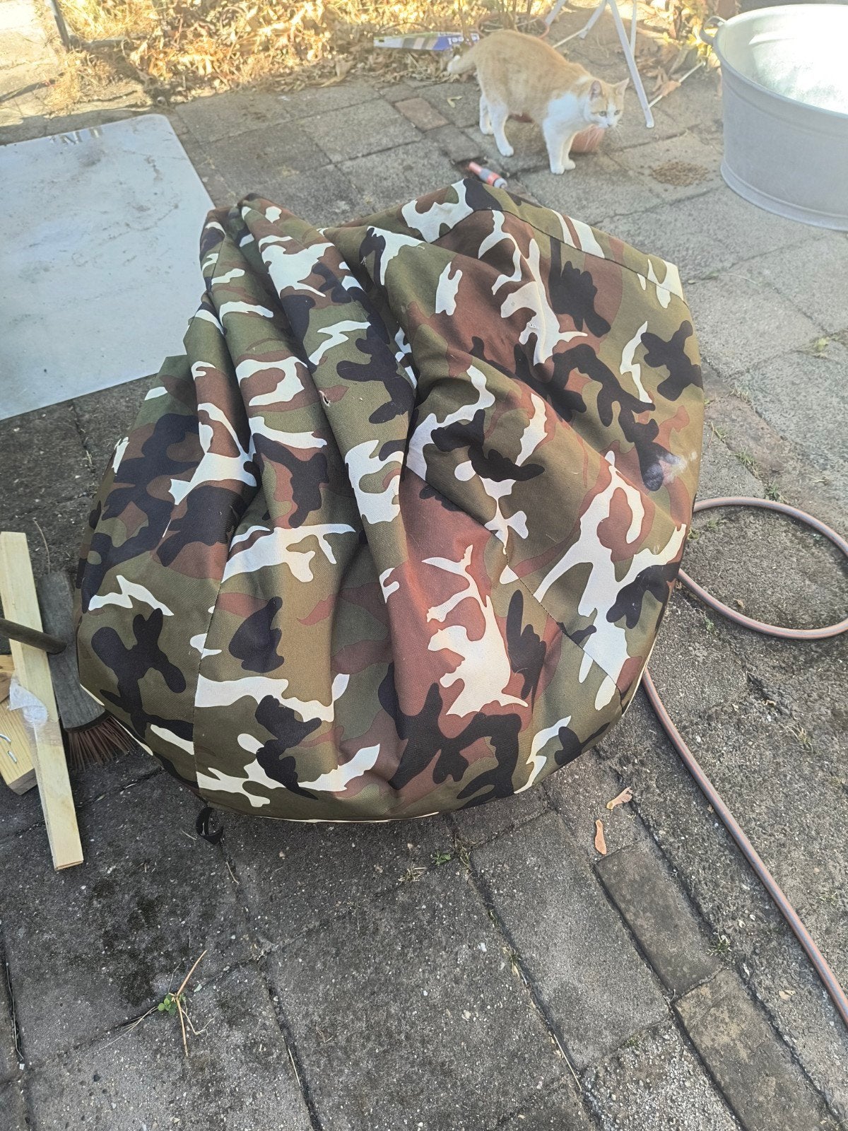 Zitzak met camouflageprint, Ophalen, Gebruikt, Meerkleurig, Zitzak