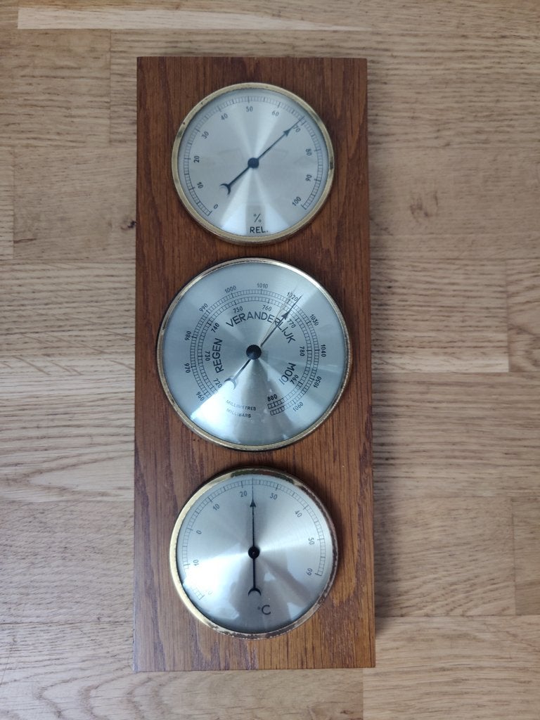 Vintage weerstation, 3-in-1, Ophalen of Verzenden, Gebruikt, Weerstation