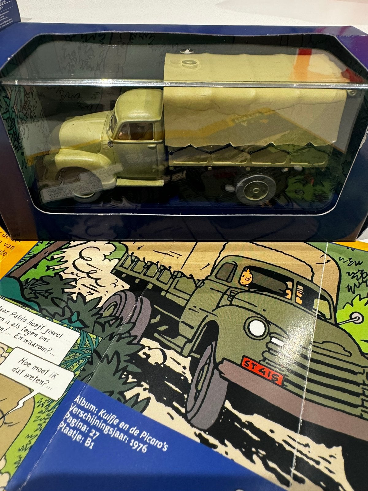Kuifje auto 1:43 chevrolet vrachtwagen uit K en de picaro’s, Ophalen of Verzenden, Kuifje, Zo goed als nieuw, Beeldje of Figuurtje