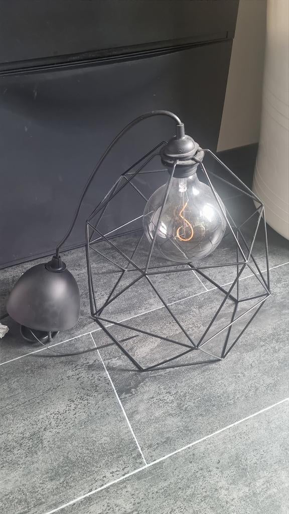IKEA BRUNSTA Hanglampenkap zwart 30 cm compleet, Ophalen, Gebruikt, Metaal, Industrieel, Modern