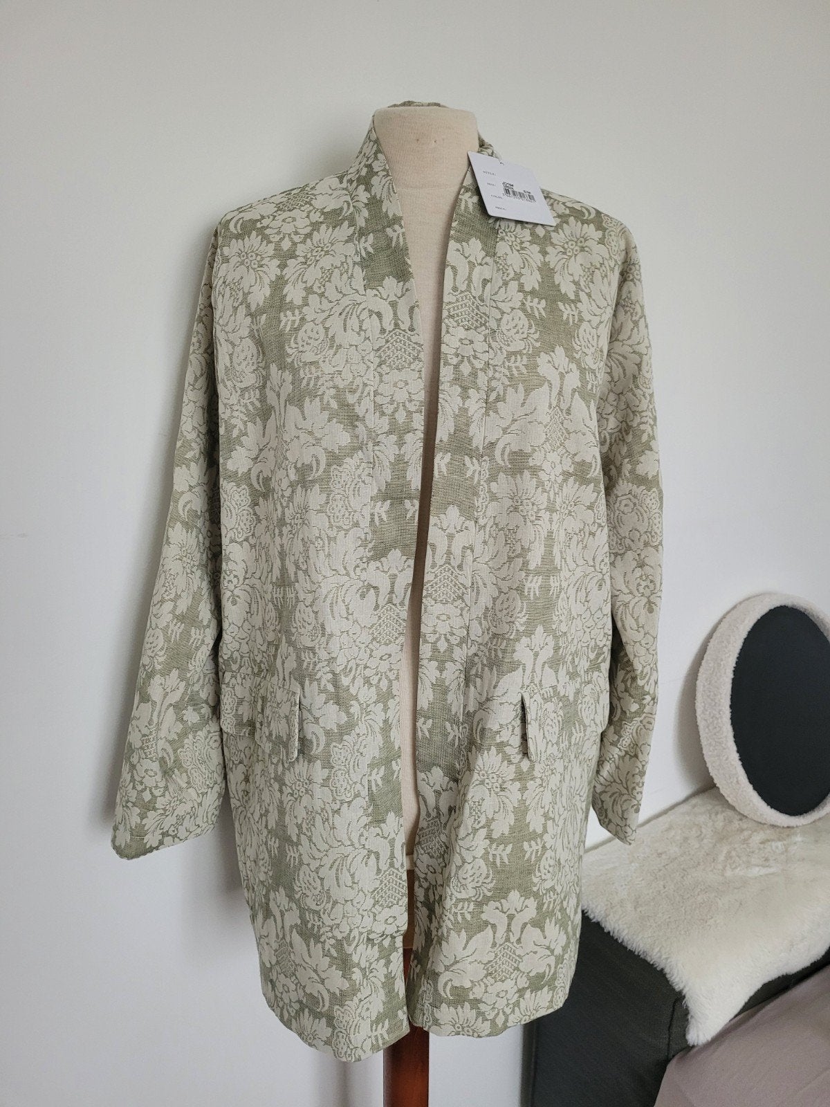 Jasminah Kimono Jasje Groen/Beige Bloemenprint S/M, Nieuw, Ophalen of Verzenden, Jasminah, Maat 36 (S)