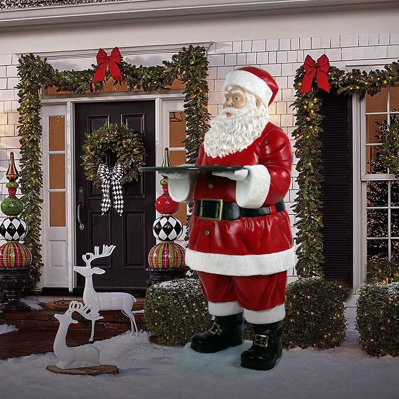Santa with Tray – Kerstman beeld - Hoogte Kerstman 183 cm, Diversen, Kerst, Ophalen, HorecaBeelden, Nieuw, HorecaBeelden
